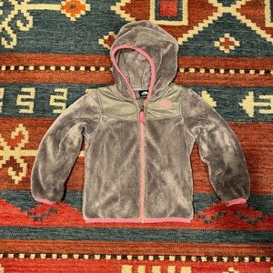 North Face Toddler Oso Fleece Jacket 4T Gray Pink EUC